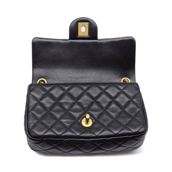 Chanel Quilted Lambskin Leather Pearl Crush Mini Flap Bag in Black - Picture 6 of 14